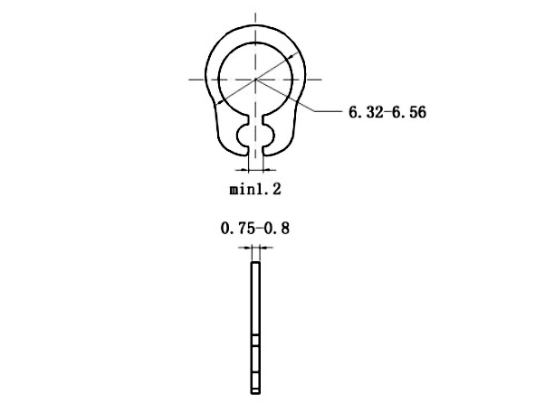 Phe Gài Trục Thép 65Mn DIN471 D7x0.8 (50pcs/pack)_drawing