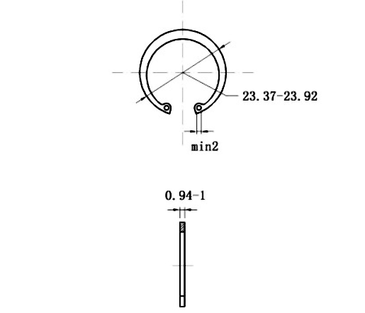 Phe Gài Lỗ Thép 65Mn DIN472 D22x1.0_drawing