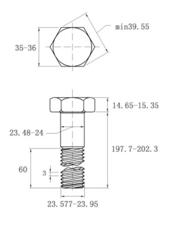 Bulong Đầu Lục Giác Inox 316 DIN931 M24x200 Ren Lửng_drawing