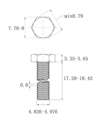 Bulong Đầu Lục Giác Inox 316 DIN933 M5x18_drawing